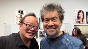 Such an incredible pleasure and honor always to be in conversation with  @thedavidhenryhwang! Look out for a fantastic episode of @theycallusbruce  next week, with an ending that honestly blew my mind, ha (