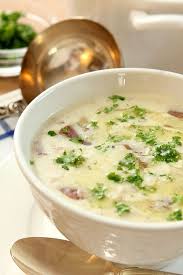 Bacon Potato And Leek Soup With Roasted Garlic Is Rich Delicious And Satisfying All Year Long Leek Soup Food Leek And Bacon Soup