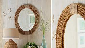 Decorare Uno Specchio Con Una Cornice Fai Da Te In Corda Ispirando Cornice Fai Da Te Specchi Decorativi Specchio Con Corda