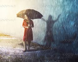 Woman in Rain Storm With Shadow - GoodSalt