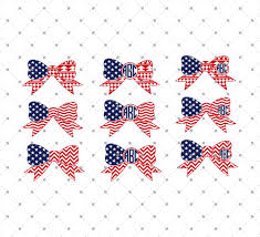 Download Svg Cut Files For Cricut And Silhouette 4th Of July Patterned Bow Monogram Frame Files