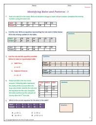 Worksheet Identifying Rules And Patterns I Follow The Given Rule And Complete The Input Out Put Tables By Ap Fourth Grade Math Worksheets Pattern Grading