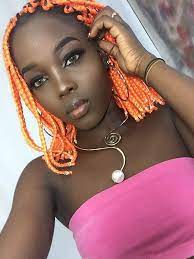Tresse Africaine Couleur Orange Braids Black Girl Crochet Earrings