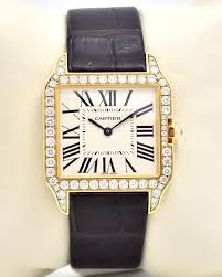 Hours may change under current circumstances Cartier Santos Dumont Ref 2650 In 18k Rose Gold Diamond Watch At 1stdibs