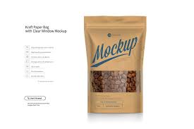 Stand Up Pouch Mockup Set 40 Off Types Of Packaging Clear Windows Paper Bag