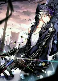 White Purple Hair Anime Boy With Two Guns Cute Anime Guys Anime Guys Anime Boy