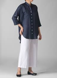 Missy Clothing Linen Mandarin Collar Blouse Lnyanye Rubashki Moda Stil