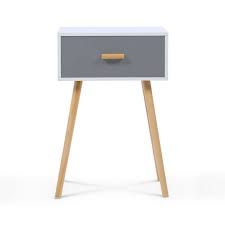 Chevet style industriel, métal et bois de bateau recyclé, collection kleo, piece unique kl332 / largeur 60 x profondeur 45 x hauteur 46.5. Tables De Chevet Scandinaves En Bois Blanches Et Grises Id Market