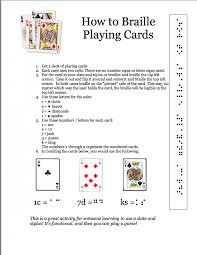 We also have 2 different. How To Braille Playing Cards Paths To Literacy