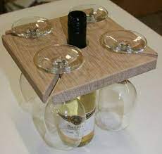 White wooden wine glass bottle holder. Scrap Wood Wine Glass Holder Wine Glass Holder Wine Decor Glass Holders