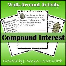 Compound Interest Walk Around Classroom Activity Scavenger Hunt Compound Interest Math Classroom Activities Compound Interest Activity