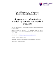 How to measure tennis grip size uk. Pdf A Computer Simulation Model Of Tennis Racket Ball Impacts