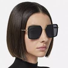 BRAND NEW VERSACE VE2261 100287 Black Dark Grey Women Sunglasses