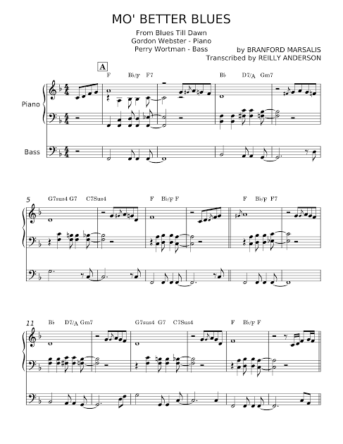 Mo' Better Blues - Bill Lee Sheet Music with Chords for Piano, Bass guitar  (Mixed Duet) | MuseScore.com