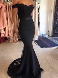 Black Lace Off The Shoulder Mermaid Satin Prom Dresses 2017 Mermaid Prom Dresses Lace Dresses Prom Dresses