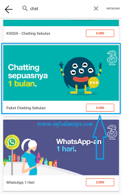 Cara Membeli Paket Chat Kartu Tri 3 Rp 5 000 Sebulan