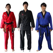 Taekwondo Colored Suits Mooto Color Uniform Black Blue Red Dobok Wtf Tkd Kta Mma Ebay Taekwondo Uniform Tkd