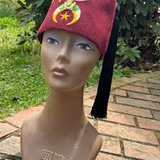 Shriner Flag 12" X 18" Red Al Kaly Shrine Fez Saber Star Circus King Tut  Sword19