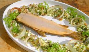 James Martin Yorkshire Tea Smoked Trout With Gribiche And Rhubarb On James Martin S Islands To Highland Shari Smoked Trout James Martin Recipes Yorkshire Tea