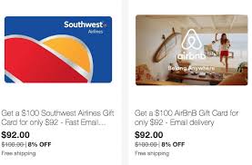 Its recipient will receive an email with a code that needs to be entered to redeem just like an airbnb promo code. Ebay Save On Gift Cards For Southwest Airbnb Overstock More Doctor Of Credit