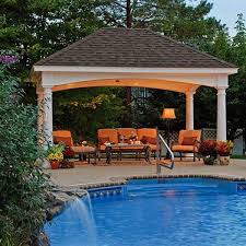 A 12 X 16 Hampton Pavilion Can Fit A Nice Outdoor Furniture Grouping To Seat Five Our More See More Examples A Backyard Pavilion Pool Gazebo Outdoor Pavilion