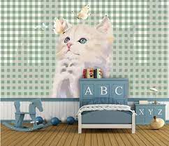 3d Kids Cartoon Cute Cat Wallpaper Nursery Wallpaper Etsy Nursery Wallpaper Playroom Wallpaper Cute Cat Wallpaper