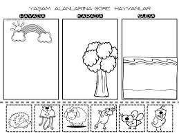 Herkese Merhaba Bu Hafta Ki Haftalik Bultenlerimizde Yer Alan Yasam Alanlarina Gore Hayvanlar Gunune Boyamali Kesmeli Hayvanlar Faaliyetler Boyama Sayfalari