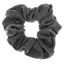 Medium Ribbed Hair Scrunchie Charcoal Scrunchies Scrunchie Hairstyles Claire