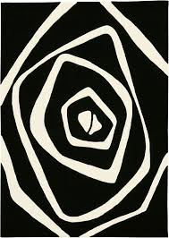 Optical Art White Black Modern Rug Arte Optico Arte Zen Arte