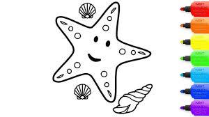 Will you color the dots in all different colors? How To Draw A Excellent Starfish For Kids Excellent Starfish Coloring Page For Kids Coloring Books Youtube