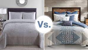 Answera quilt is a thick quilted blanket/comforter, in various patterns with quilting (stitching) throughout the quilt, securing the top layer, the a duvet cover is basically a shell that you put a comforter into. Comforter Vs Duvet Warm Things