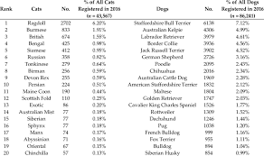 Microchips do not contain the letters i or o but may also numbers one or zero instead. Top 20 Cat And Dog Pure Breeds Registered On The Central Animal Records Download Scientific Diagram