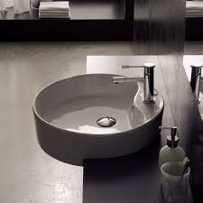 round white ceramic semi recessed sink