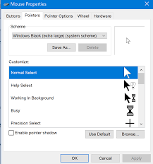 This new feature for windows 10 lets you change the color and size of your mouse pointer. Mouse Cursor Color Only Black And White Microsoft Community