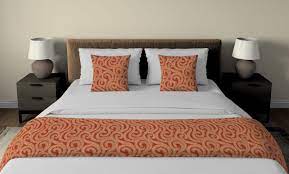 This cushion cover is elegantly embroidered with a yellow circle pattern and. Mcalister Textiles Burnt Orange Bedding Set
