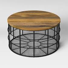 Hillsmere Wire Cage Coffee Table With Removable Wood Top Black Threshold In 2020 Cage Coffee Table Coffee Table Coffee Table Farmhouse