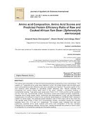Pdf Amino Acid Composition Amino Acid Scores And Predicted