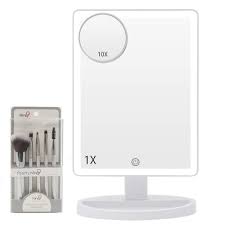 Maybe you would like to learn more about one of these? Buy Large Lighted Vanity Makeup Mirror With Makeup Brush Set 3 Color Lighting Modes Light Up Mirror With 44 Led 360 Rotation Touch Screen And 10x Magnification Portable Tabletop Cosmetic Make Up Mirror