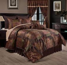 Bedsure california king comforter sets, bed comforter cal king set, grey cationic dyeing oversized king comforter with pillow shams(cal king, 104x96 inches, 3 pieces). Brown Gold Green Floral Patchwork 9 Pc Comforter Set Full Queen Cal King Bedding Ebay