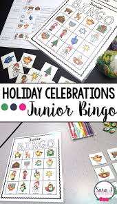 Holiday Celebrations Bingo Preschool Fun Bingo For Kids Preschool Christmas