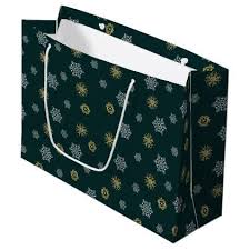 Gold Foil White Snowflake Large Holiday Gift Bag Zazzle Com Holiday Gift Bag Holiday Gifts Custom Gift Bags
