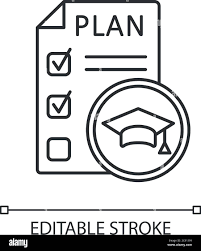 ‪Syllabus pixel perfect linear icon. College courses list. Educational plan.  Academic transcript. Thin line customizable illustration. Contour symbol  Stock Vector Image & Art - Alamy‬‏