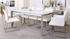 Frost glass dining table speak a lot about you as an individual and as a family. Eve White Frosted Glass With Chrome And Elise Extending Dining Set Dining Table Extendable Dining Table White Dining Table