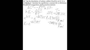 Some matches may be used once, some more than once, and some not at all. Calculate K From Free Energy Youtube