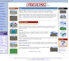 Roblox Website In 2005 Web Design Roblox Timeline