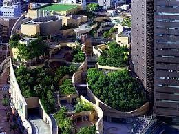 Japan S Namba Parks Has An 8 Level Roof Garden With Waterfalls Namba Parks Roof Garden Rooftop Garden