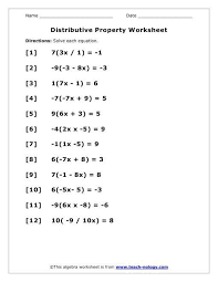 Properties Of Numbers Worksheet Distributive Property Equations Worksheet In 2020 With Algebra Worksheets Distributive Property Solving Equations