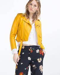 Faux Leather Jacket Jackets Outerwear Woman Pelle Gialla Giallo Zara
