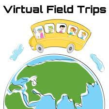 Virtual field trip concept icon. Library Media Center Virtual Field Trips