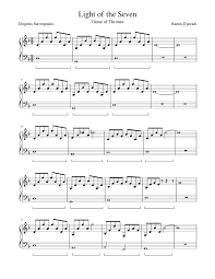 Light Of The Seven Sheet Music For Piano Solo Musescore Com